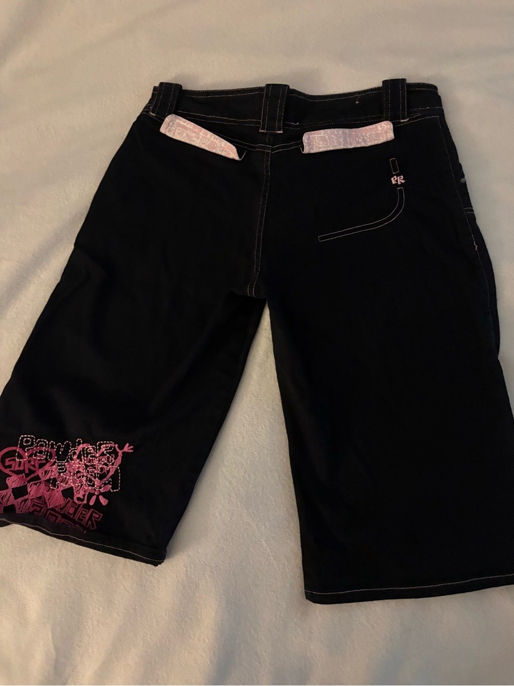 y2k powder room surf grunge long shorts